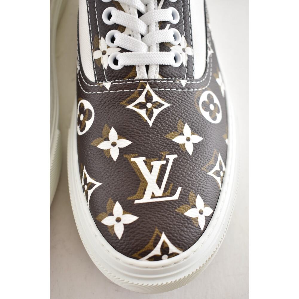 Louis Vuitton Trocadero Richelieu White Monogram Logo Low Sneaker UK 9 US 10 11 - Picture 7 of 14